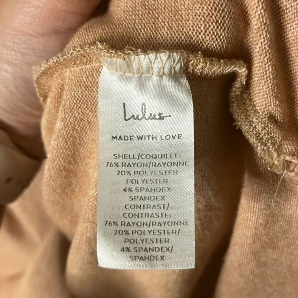 Lulu's Lush Camel Cowl Neck Sweater Size Small - Picture 6 of 8